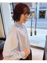 ジリ(JILI) 切りっぱなしボブ×ゆるふわクセ毛風パーマ ▽福永