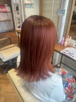 ヘアーショップ エヌアンドエー 越谷店(hair shop N&A) オレンジブラウン×外ハネミディ