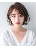艶感ショートボブ前髪あり小顔くびれヘアブリーチなし