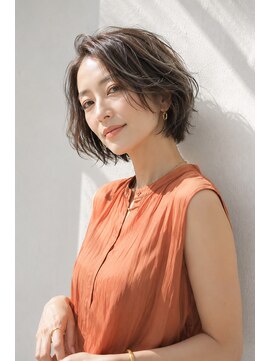 アッシュ 学芸大学店(Ash) ショートボブ/大人女性/アッシュブラウン/白髪ぼかしハイライト