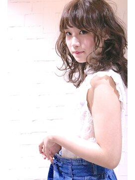 ホラン(HoLan) HoLan☆セミウエット波ウエーブxベージュカラーxフリンジバング