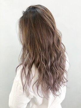 アイティー バイ アルバム 中野店(IT by ALBUM) バレイヤージュロング_ウェーブパーマフォギーベージュ_ba290671