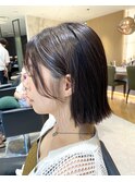 【KEN】ハイライトカラー外ハネボブスタイル 20代30代40代50代