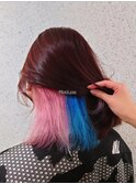 ★4回ブリーチで欲張りピンクインナー&ブルーインナーカラー