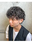 波巻きマッシュパーマメンズツイストスパイラルツーブロック