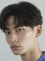 センターパートニュアンスパーマガイルヘアコンマヘア黒髪