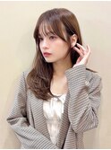 〇韓国ヘア 顔周りカット シースルーバング 透明感カラー
