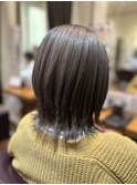外ハネぷつっとボブ＊冬カラーラベンダーミルクティー２０代