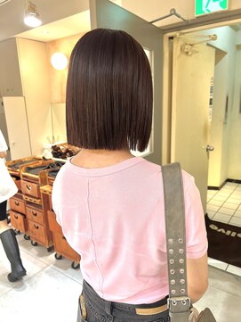 キャンバス バイ ネオリーブ 横浜西口(Canvas by neo.) 切りっぱなしボブ 丸くないボブ マロンベージュ