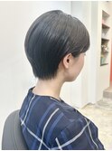 マッシュショート/丸みショート/ダークカラー/髪質改善