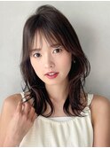 デジタルパーマ美髪シースルーバング艶感ホワイトブロンド