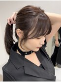 ★前髪カタログ　韓国風顔周りレイヤーロングアッシュブラック★