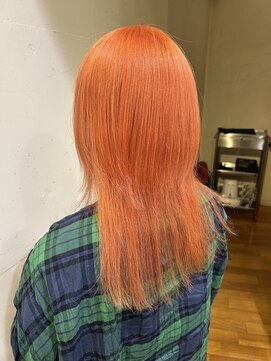 オーガニックマインド 坂戸 鶴ヶ島(organic+mind) 20代30代ブリーチカラー×オレンジカラー×ウルフカット