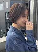 綺麗に歳を重ねる　ショートボブ　白髪ぼかしアッシュブラウン　