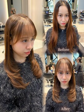 ハルキミナト ジャパン ヨコハマ(HARUKI MINATO japan YOKOHAMA) セミロングレイヤー/レイヤー/顔周りカット