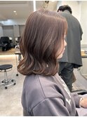 ラベンダーベージュ/ゆるふわボブ
