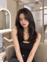 メラ 原宿(MELA) 【韓国レイヤーカット】暗髪でも艶っぽく柔らかいロングヘア