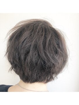 アオヘアーガーデン(ao hair garden) 【ao hair garden】ショートボブ×ライムグレージュ×パーマ