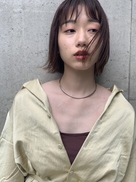 ヘアー アイス ルーチェ(HAIR ICI LUCE) 担当西田　切りっぱなしボブ　色気　シースルーバング