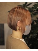 ショートボブ×オレンジ