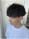 メンズマッシュ波巻きパーマツイストスパイラルパーマ刈り上げ