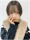 大人かわいい丸みショートミニボブ/インナーカラー20代30代40代