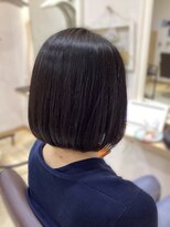 リベーヌプラス 30代40代50代 縮毛矯正【リベーヌ+野入】切りっぱなしボブ1A