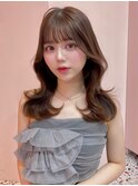 ベージュ/韓国ヘア/渋谷/レイヤー/顔まわり/前髪