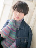 mod's姪浜/グレージュアッシュ小顔補正カット丸みショートi