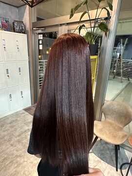 シールドヘアー 沖縄 新都心(C'LD Hair) ワインレッド/ブリーチ無しダブルカラー