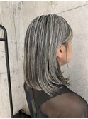 白髪80%以上の大人の地毛にハイライト/福岡ハイライト