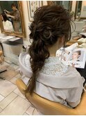 ゆるふわ編みおろしヘアアレンジ
