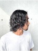 スパイラルパーマ ロングヘアメンズ