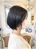 艶感ダークグレージュレディースショート30代40代梅ヶ丘美容室