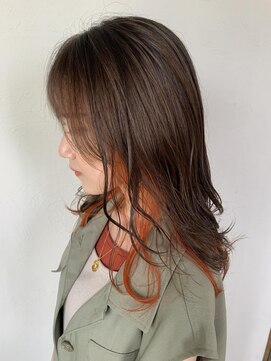 エトランジェ(Etrange) インナーカラー/ベージュ/オレンジ