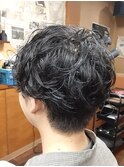 ツーブロックマッシュパーマスタイル（ウルフ）新大塚/床屋
