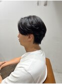 アッシュブラックカルマパーマベリーショートダークアッシュ