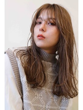 ロミ(ROMI) ☆ミルクティーアッシュ☆エアリーカールシースルーバング