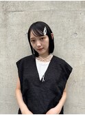 ◎切りっぱなしボブ縮毛矯正ミニボブストレートパーマ