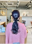 つるんとローポニーアレンジ