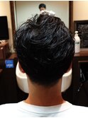 センターパートパーマ