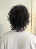 20代30代40代メンズス無造作パーマワイルドオシャレ感ウルフ