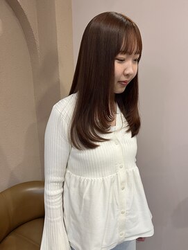 ザトエル 栄(THE TOEL) 髪質改善メテオカラーオレンジベージュショコラレイヤーカット