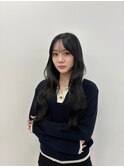 《RINON》指名 ダークグレー レイヤーカット 顔周り