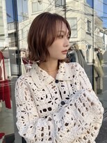 グリーンミドル(GREEN middle)&nbsp;ボブ/外ハネボブ/ボブアレンジ/ピンクベージュ/透明感カラー