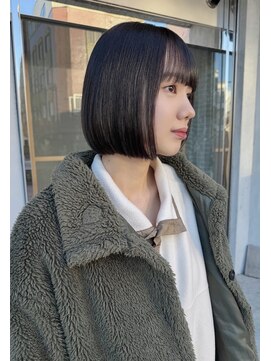 ぱつっとボブ/透け感カラ/韓国