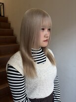 サンク 原宿 表参道(cinq)&nbsp;ミディアムレイヤーミルクティーベージュハッシュカット