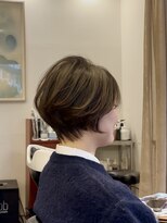 ヘアーサロンテン モトアザブ(hair salon Ten motoazabu)&nbsp;ピンクベージュ/アンブレラカラー/クールショート/前髪/麻布十番