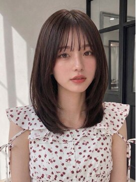 ユーフォリア 青山(Euphoria) ワンホンヘア韓国風パーマ透明感カラーセミロングダブルカラー☆