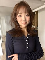 バベル 西宮(BABEL)&nbsp;ミディアムレイヤー/ベージュカラー/ハッシュカット